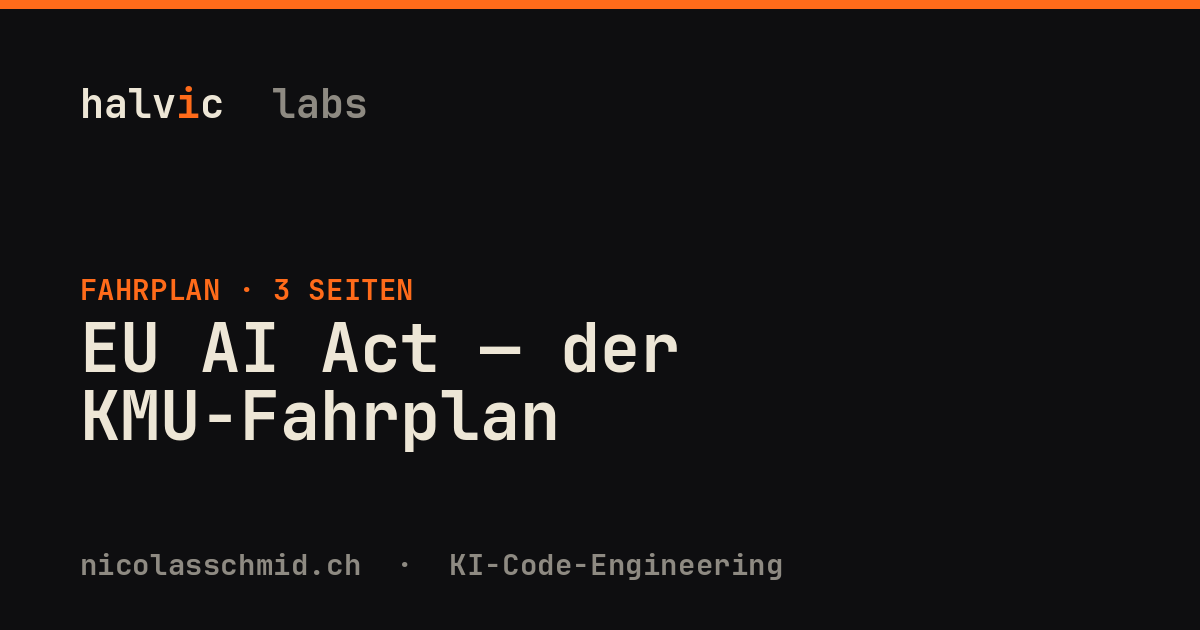 EU AI Act — der KMU-Fahrplan