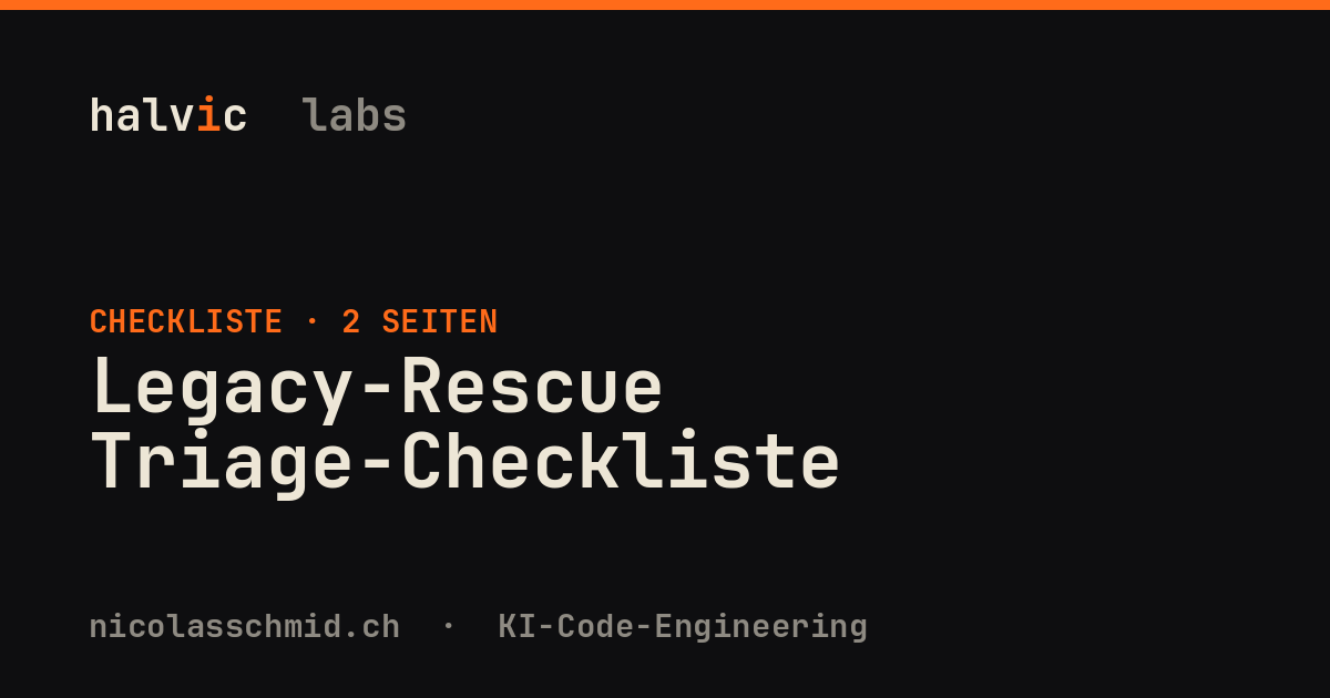 Legacy-Rescue Triage-Checkliste