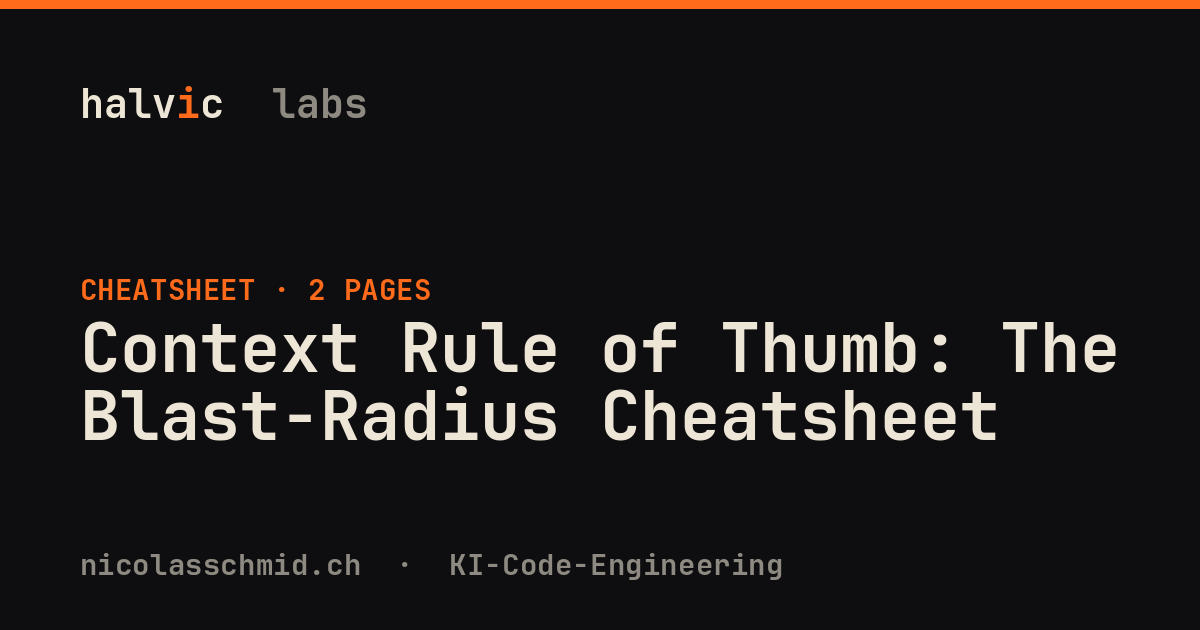 Context Rule of Thumb: The Blast-Radius Cheatsheet