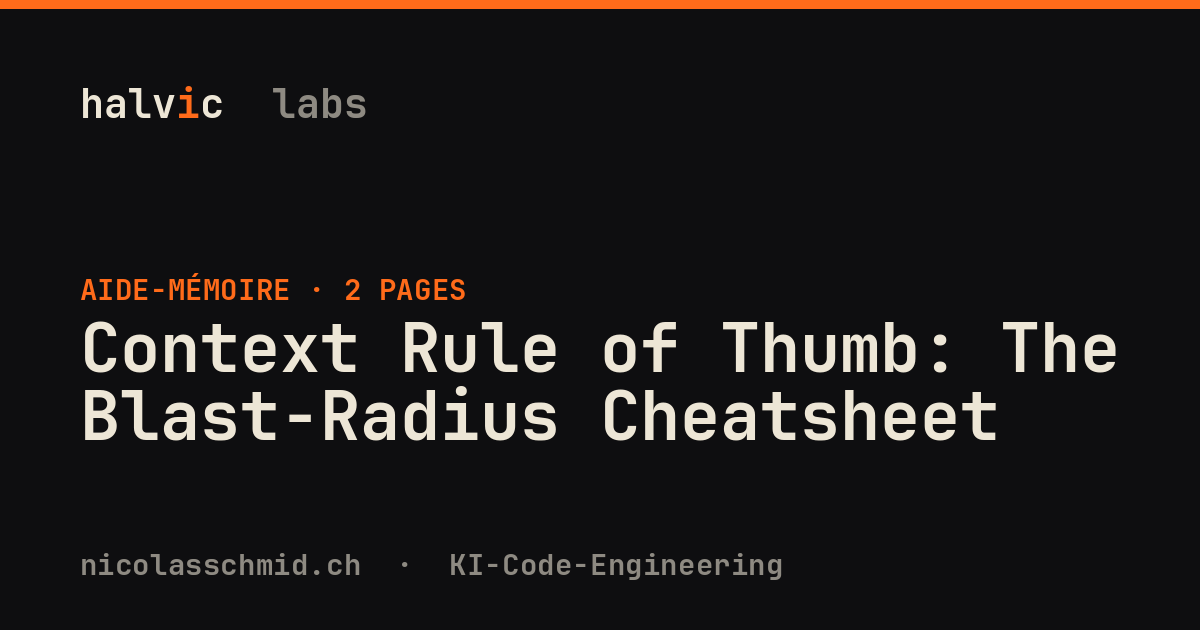 Context Rule of Thumb: The Blast-Radius Cheatsheet