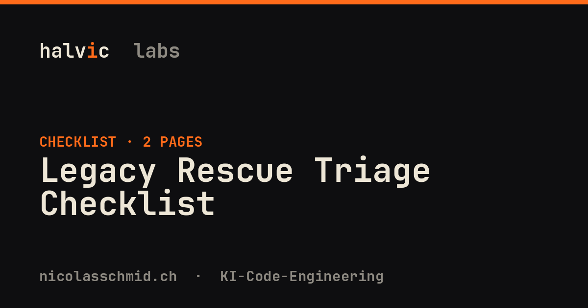Legacy Rescue Triage Checklist