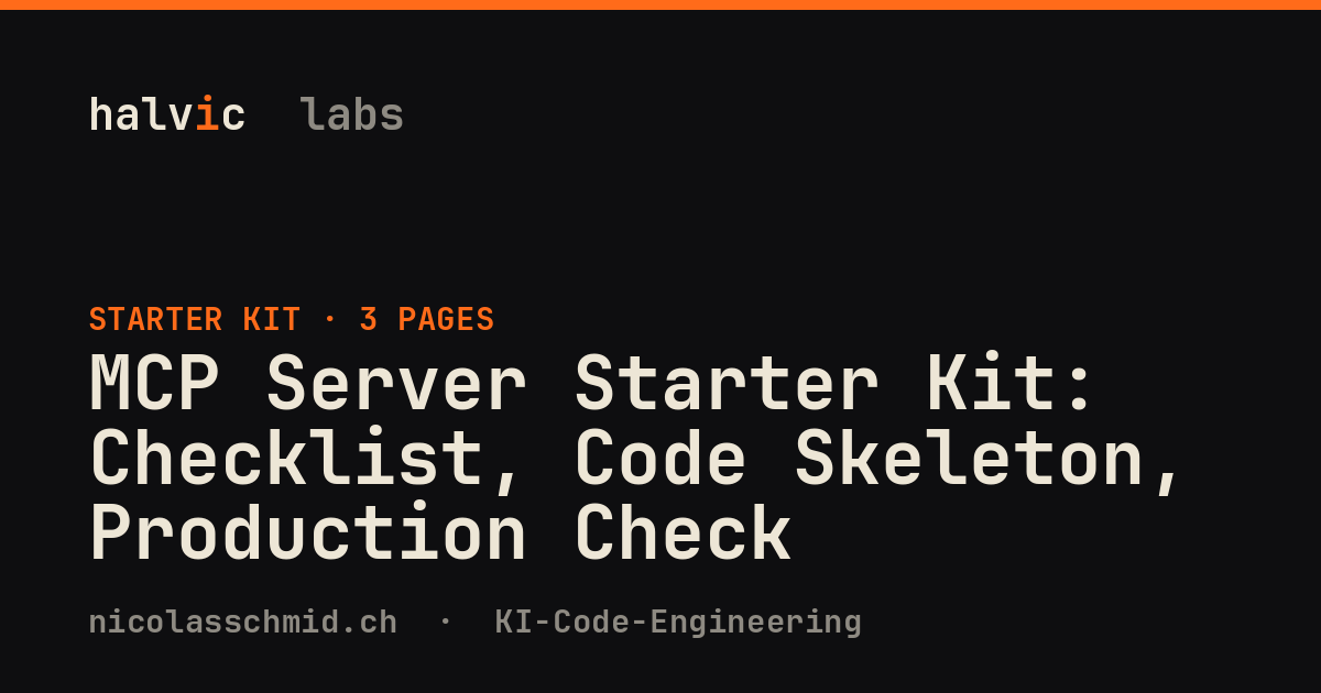 MCP Server Starter Kit: Checklist, Code Skeleton, Production Check