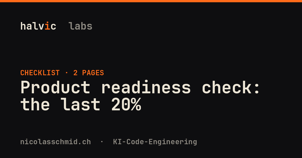 Product readiness check: the last 20%