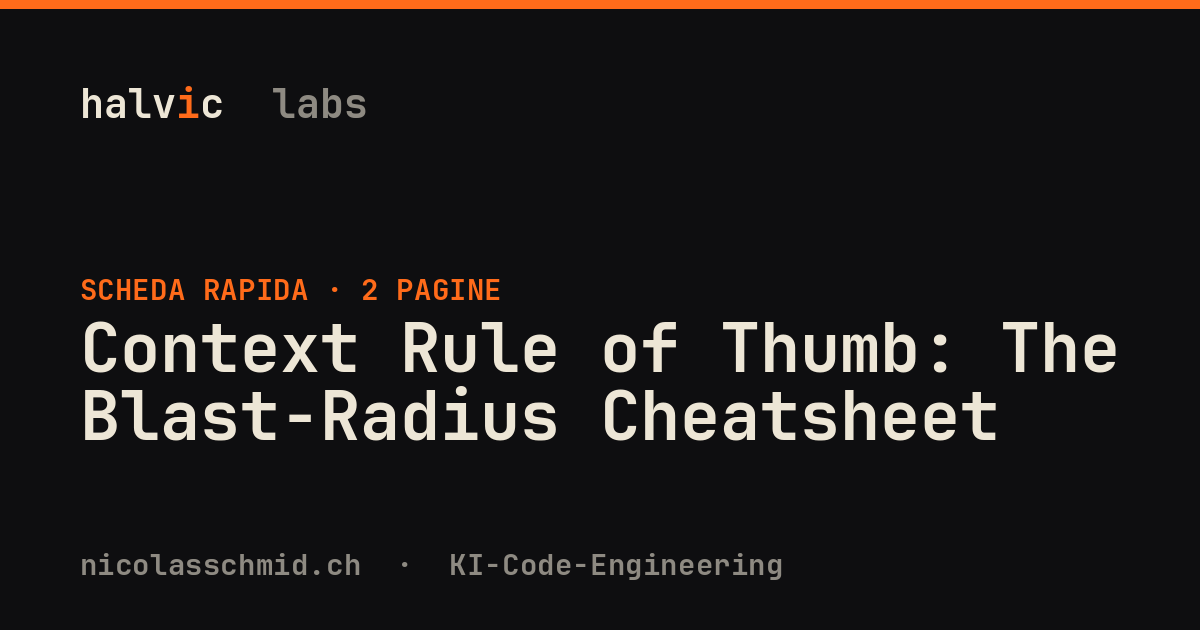 Context Rule of Thumb: The Blast-Radius Cheatsheet