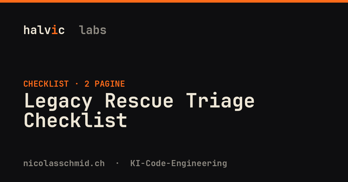 Legacy Rescue Triage Checklist